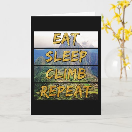 Eet Slaap Klim Herhalen - Machu Picchu, Peru Kaart (Gele Bloem)