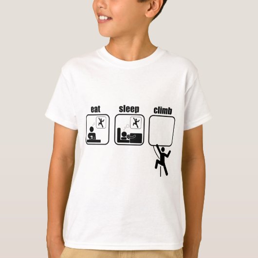 Eet. Slaap. klim T-shirt (Voorkant)