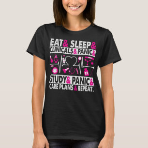 Eet Slaap Klinieken Zorgplannen Grappige Verpleegs T-shirt