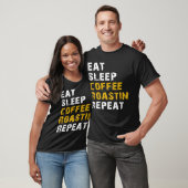 Eet slaap Koffie roasting herhaling T-shirt (Unisex)