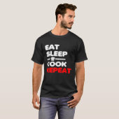 Eet Slaap Koken Herhaal Chef T-shirt (Voorkant volledig)