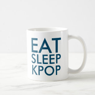Eet Slaap Kpop Muziekfan Geschenk navy Koffiemok