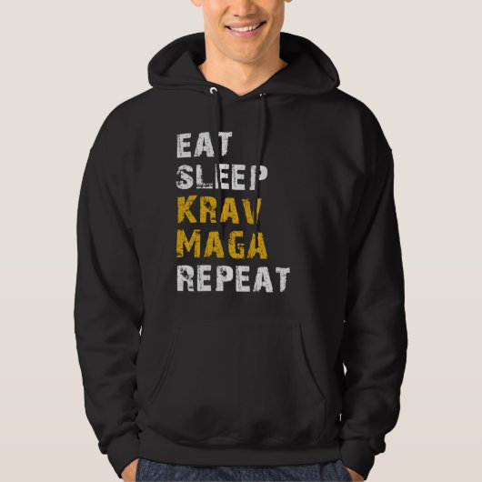 eet slaap Krav Maga Hoodie (Voorkant)