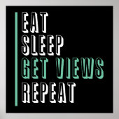 Eet Slaap Krijg Uitzichten Herhaal - Inspirerend Poster (Voorkant)