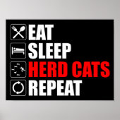 Eet. Slaap. Kuddekatten. Herhaal Poster (Voorkant)