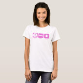 eet slaap leer roze t-shirt (Voorkant volledig)