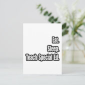 Eet. Slaap. Leer speciaal Ed Briefkaart (Staand voorkant)