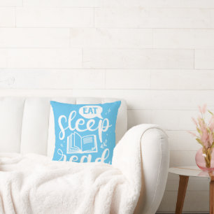 Eet slaap Lees boek liefhebber Kussen