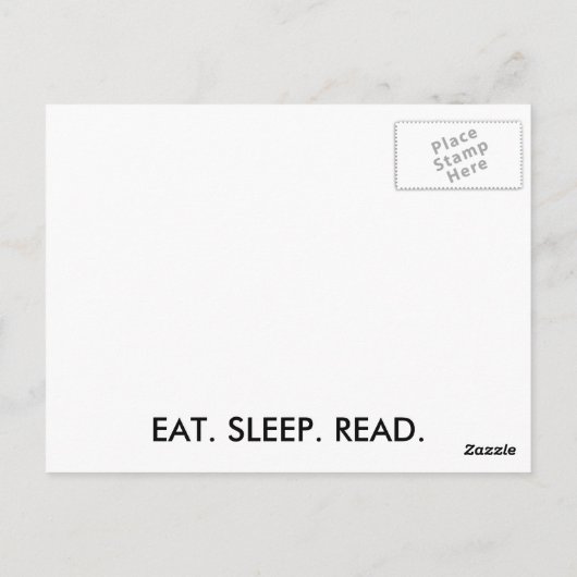 Eet, slaap, lees Briefkaart (grappig) (Achterkant)