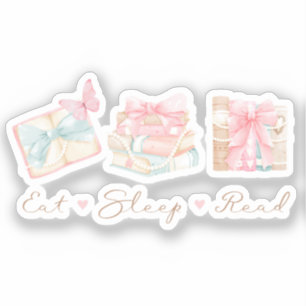 Eet Slaap Lees Coquette Boek Sticker