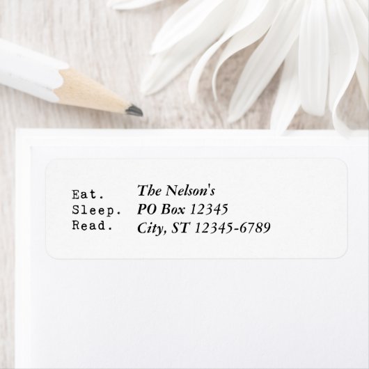 Eet. Slaap. Lees. Etiket (Insitu)