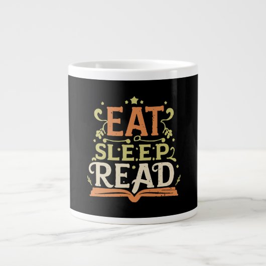Eet Slaap Lees, Grappig Lezen Grote Koffiekop (Voorkant)