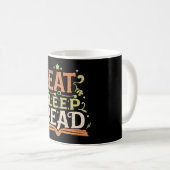 Eet Slaap Lees, Grappig Lezen Koffiemok (Voorkant rechts)