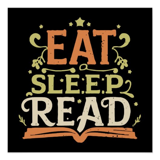 Eet Slaap Lees, Grappig Lezen Perfect Poster (Voorkant)