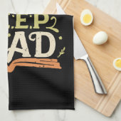 Eet Slaap Lees, Grappig Lezen Theedoek (Quarter Fold)