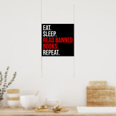 Eet. Slaap. Lees verboden boeken. Herhaal Poster (Keuken)