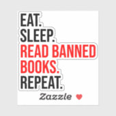 Eet. Slaap. Lees verboden boeken. Herhaal Sticker (Vel)