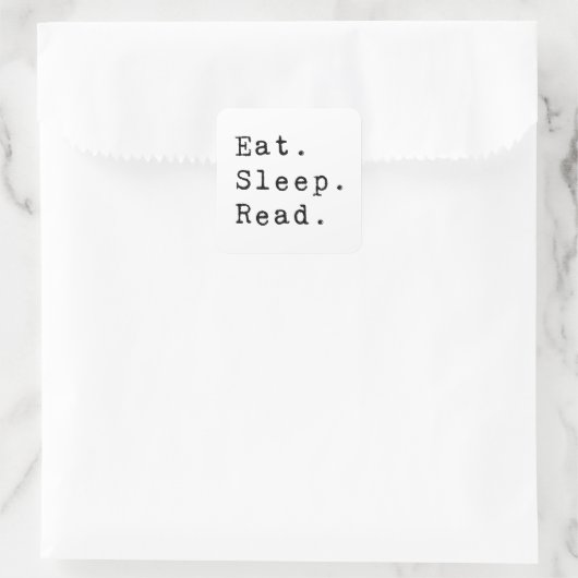 Eet. Slaap. Lees. Vierkante Sticker (Tas)
