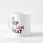 Eet Slaap Lesbienne Herhaal Koffiemok (Voorkant links)