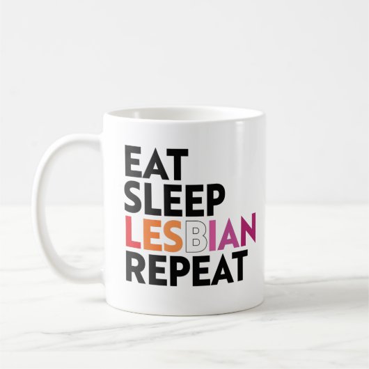 Eet Slaap Lesbienne Herhaal Koffiemok (Links)