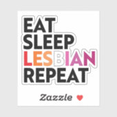 Eet Slaap Lesbienne Herhaal Sticker (Vel)