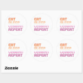 Eet Slaap Lesbisch Herhalen Ronde Sticker (Vel)