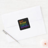 Eet Slaap LGBTQ Herhaal T-shirt Vierkante Sticker (Envelop)