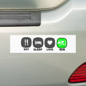 Eet. Slaap. Liefde. Ren. Groen Bumpersticker (Op auto)
