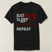 Eet slaap Lindy Hop Herhaal T-shirt (Design voorkant)