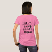 "Eet. Slaap. Loop met de hond. Herhaal. - Minimali T-shirt (Achterkant volledig)