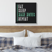 Eet slaap Maak bewegingen herhalen - ondernemer Canvas Afdruk (Insitu (Slaapkamer))