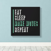 Eet slaap Maak bewegingen herhalen - ondernemer Canvas Afdruk (Insitu (Houten vloer))