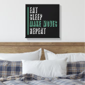 Eet slaap Maak bewegingen herhalen - ondernemer Canvas Afdruk (Insitu (Slaapkamer))