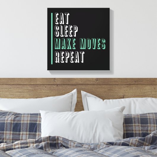 Eet slaap Maak bewegingen herhalen - ondernemer Canvas Afdruk (Insitu (Slaapkamer))