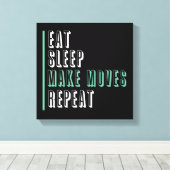 Eet slaap Maak bewegingen herhalen - ondernemer Canvas Afdruk (Insitu (Houten vloer))