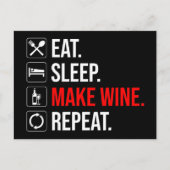 Eet. Slaap. Maak wijn. Herhaal Briefkaart (Voorkant)