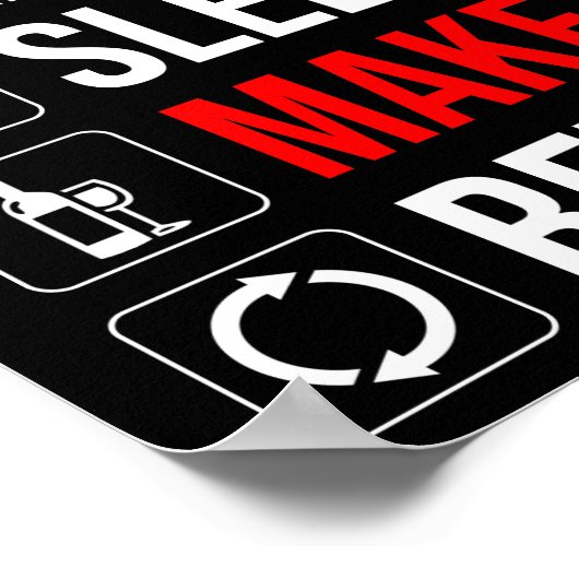 Eet. Slaap. Maak wijn. Herhaal Poster (Hoek)