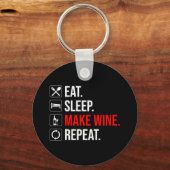Eet. Slaap. Maak wijn. Herhaal Sleutelhanger (Voorkant)