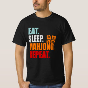 Eet. Slaap. Mahjong. Herhaal T-shirt