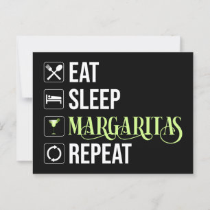 Eet Slaap Margaritas Herhaal Briefkaart