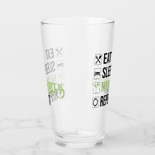 Eet Slaap Margaritas Herhaal Glas (Links)