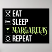 Eet Slaap Margaritas Herhaal Poster (Voorkant)