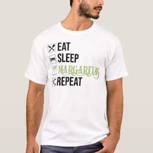 Eet Slaap Margaritas Herhaal T-shirt