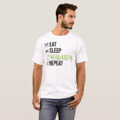Eet Slaap Margaritas Herhaal T-shirt (Voorkant volledig)
