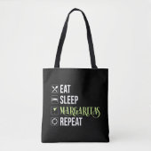 Eet Slaap Margaritas Herhaal Tote Bag (Voorkant)