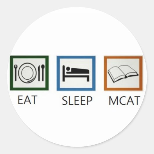 EET SLAAP MCAT RONDE STICKER (Voorkant)