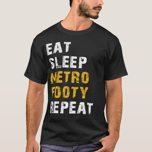 Eet slaap Metro footy T-shirt (Voorkant)