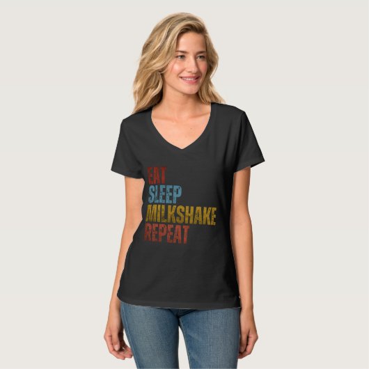 EET SLAAP MILKSHAKE HERHAAL T-SHIRT (Voorkant volledig)