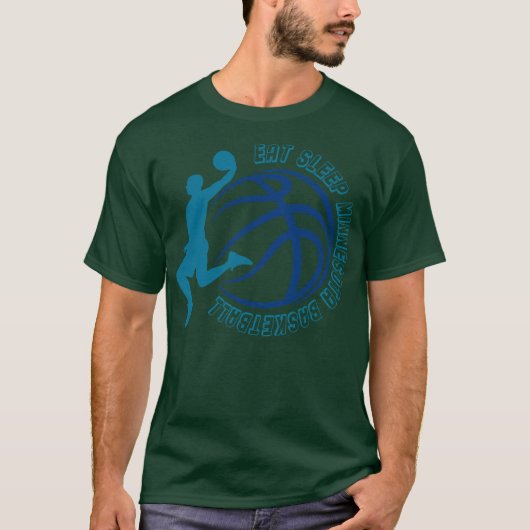 Eet Slaap Minnesota Basketbal 2 T-shirt (Voorkant)