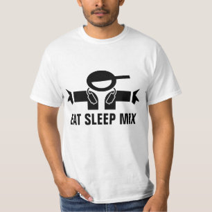 Eet Slaap Mix grappig t-shirt voor muziek DJ